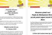 Weniger Lohn für Nicht-Mitglieder ab November? Flugblatt auf deutsch & türkisch