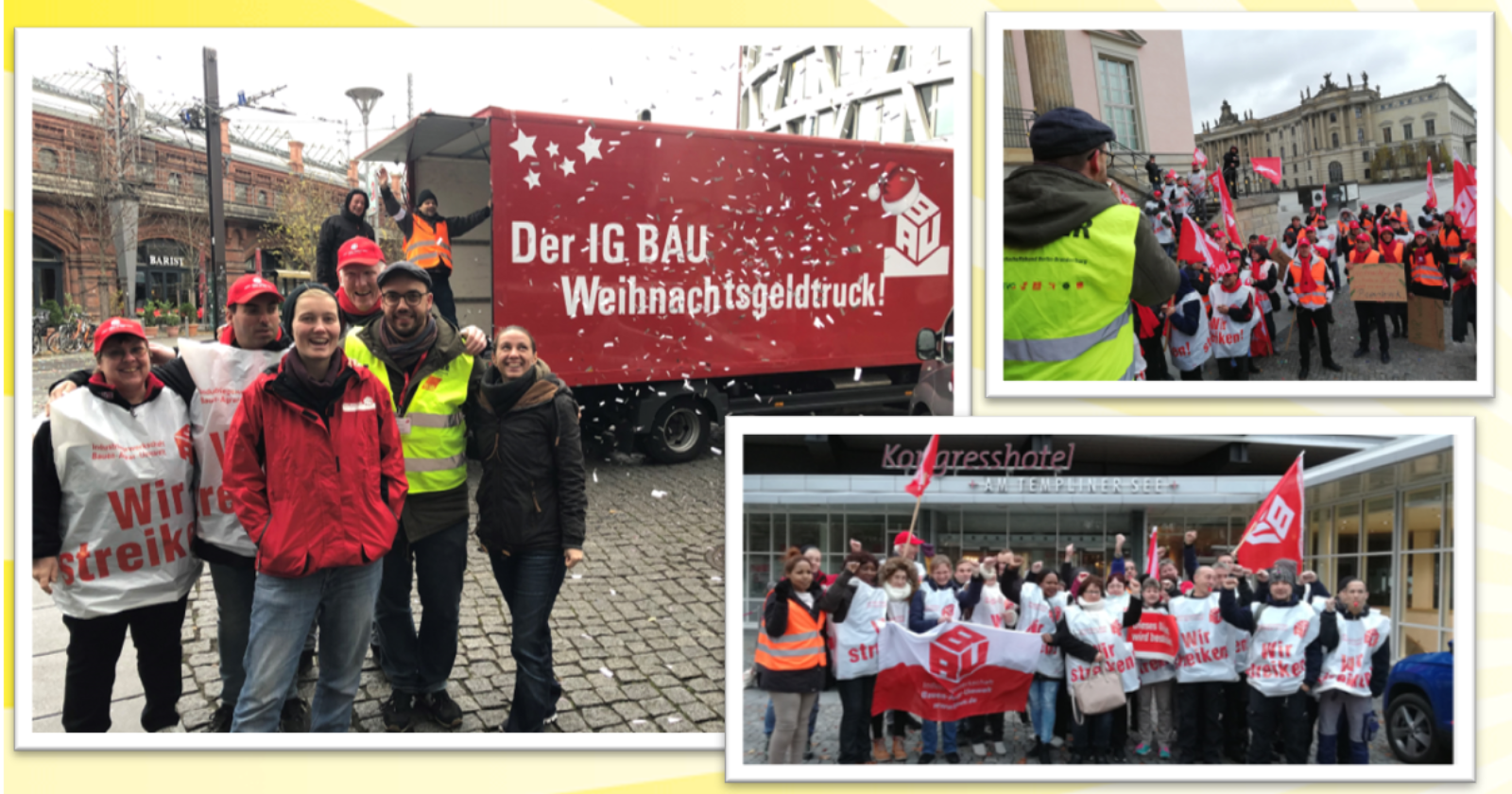 Starkes Signal: GebäudereinigerInnen aus Berlin und Potsdam demonstrieren in Hauptstadt für Weihnachtsgeld