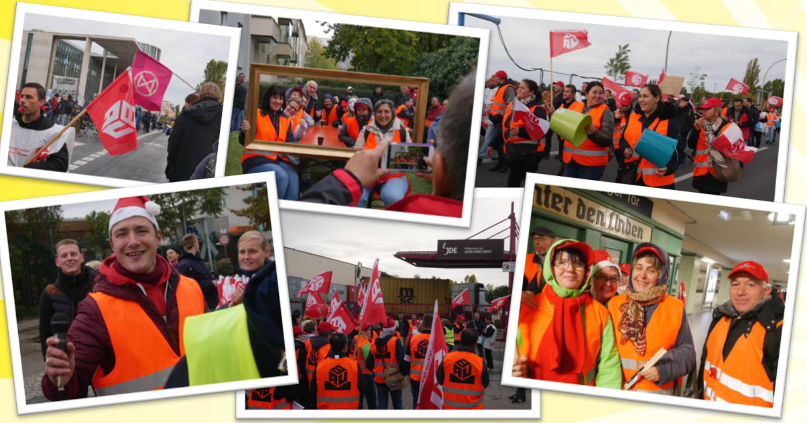 Potsdam und Berlin weiter streikbereit! - Streikende stören Produktionsablauf der Jacobs-Douwe-Egbert-Kaffeerösterei