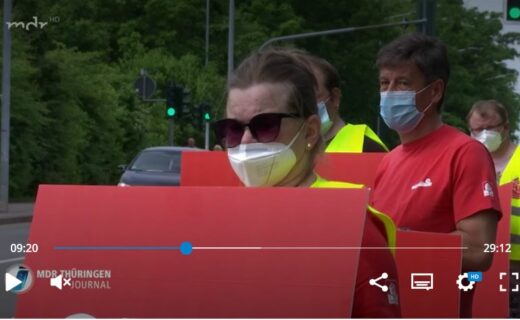 MDR: Protestaktion von Reinigungskräften in Erfurt