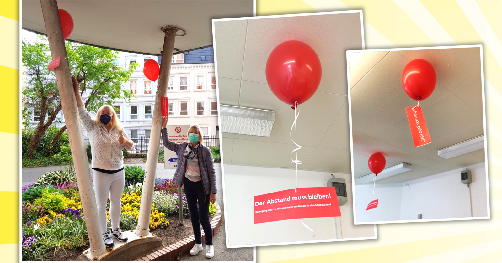 Rote Luftballons im Diako Krankenhaus Flensburg
